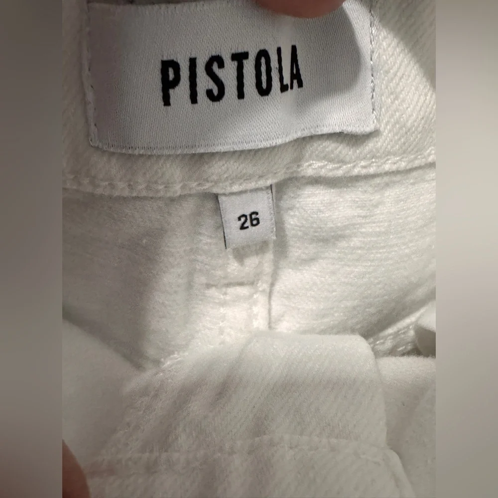 Pistola White Distressed Jean Shorts size 26